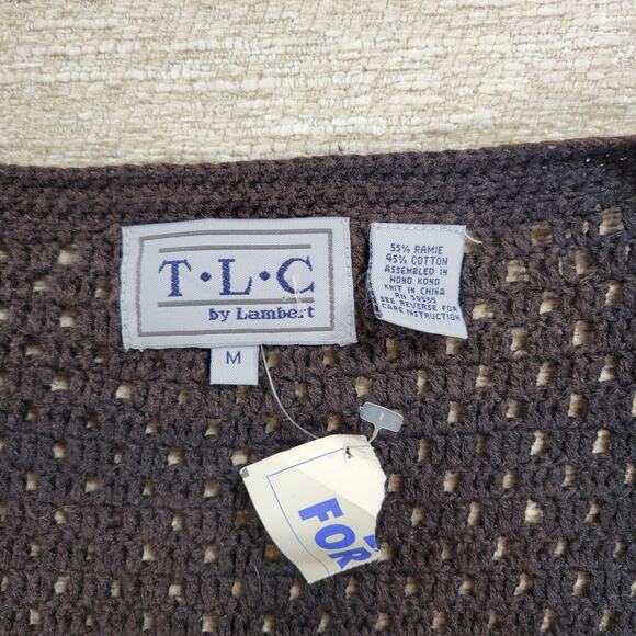 Vintage TLC by Lambert Mexican Fiesta Cardigan Sweater Crochet Knit NWT Size M - Picture 2 of 16